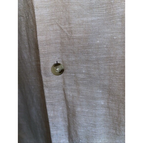 ASOS DESIGN Linen Button Men Short Sleeve Shirt  boxy oversized Small Khaki - Picture 2 of 4